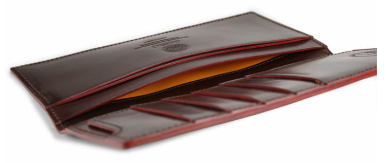 GANZO シェルコードバン2 マチ無し長財布 ブラック 評判良い！GANZOの 
